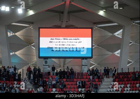 Lussemburgo 10 giugno 2025. Calcio - amichevole internazionale Lussemburgo vs Repubblica d'Irlanda nello Stade de Luxembourg. Formica nazionale lussemburghese Foto Stock