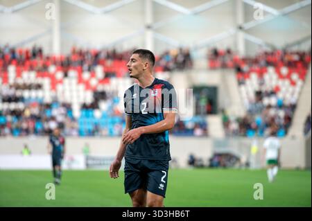 Lussemburgo 10 giugno 2025. Calcio - amichevole internazionale Lussemburgo vs Repubblica d'Irlanda nello Stade de Luxembourg. Seid Korac - Lussemburgo Foto Stock