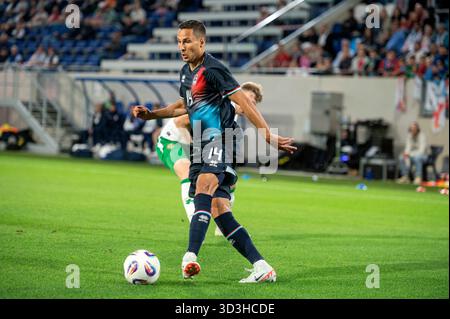 Lussemburgo 10 giugno 2025. Calcio - amichevole internazionale Lussemburgo vs Repubblica d'Irlanda nello Stade de Luxembourg. Eric Veiga - Lussemburgo Foto Stock
