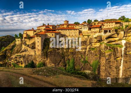 Veduta del Sacro Monastero di Grand Meteoron, Grecia Foto Stock