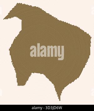 Anelli a forma di Isola di Norfolk. Mappa del paese formata da cerchi impilati. Design della forma del confine dell'isola di Norfolk. Bella illustrazione vettoriale. Illustrazione Vettoriale