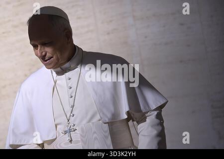 Città del Vaticano, Vatikanstadt. 5 novembre 2025. Papa Leone XIV durante l'udienza generale di mercoledì in Piazza San Pietro. Città del Vaticano, 5 novembre 2025 credito: dpa/Alamy Live News Foto Stock