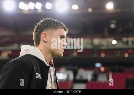 Stoccarda, Germania. 6 novembre 2025. Stoccarda - durante la quarta partita della UEFA Europa League 2025/2026. La partita è ambientata tra VfB Stuttgart e Feyenoord a Neckarstadion, MHP Arena il 6 novembre 2025 a Stoccarda, Germania. Credito: Foto Box to Box/Alamy Live News Foto Stock