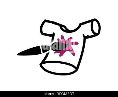 Colore del pennello creativo per t-shirt etichetta logo icona vettoriale simbolo illustrazione del design Illustrazione Vettoriale