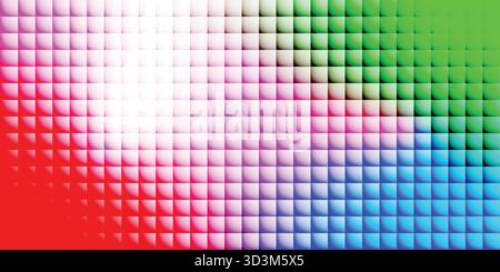 Morbido sfondo color pastello Pixel Gradient con effetto Square Tile 3D Vibrant Color Blend Abstract Digital texture per stampe alla moda e Creative Modern Des Illustrazione Vettoriale