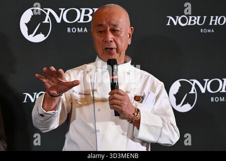 Nobu Matsuhisa partecipa all'inaugurazione del Nobu Hotel Rome il 6 novembre 2025 a Roma Foto Stock