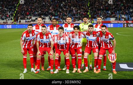 Belgrado, Serbia. 6 novembre 2025. Foto della squadra Crvena Zvezda prima della partita di calcio UEFA Europa League tra Crvena Zvezda - LOSC Lille. Foto Stock