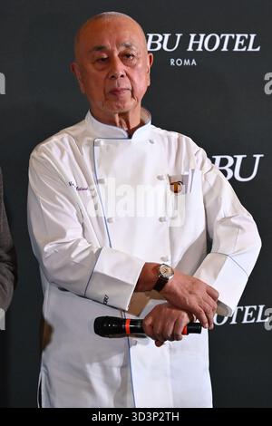 Nobu Matsuhisa partecipa all'inaugurazione del Nobu Hotel Rome il 6 novembre 2025 a Roma Foto Stock
