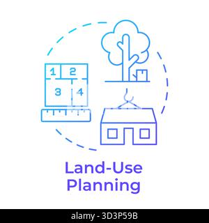 Icona del concetto di gradiente blu della pianificazione dell'utilizzo del territorio Illustrazione Vettoriale