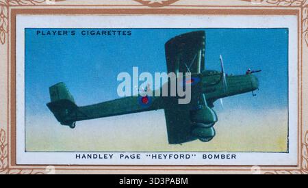Handley Page "Heyford" bombardiere, carta sigaretta del giocatore. Foto Stock