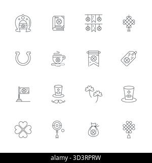 16 icone vettoriali allineate con pixel sottili per buona fortuna, progettate ad alta risoluzione per un'integrazione e prestazioni impeccabili Illustrazione Vettoriale