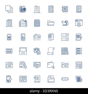 36 dettagli in grassetto perfettamente bilanciati icone vettoriali migliorate per record, dimensioni 128x128 per un'integrazione armoniosa nei progetti di progettazione digitale. Illustrazione Vettoriale