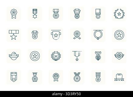 Scarica 24 icone vettoriali Bold Outline regolari scalabili progettate per distinguersi, con risoluzione 256x256 modificabile adatta per professionisti e c Illustrazione Vettoriale