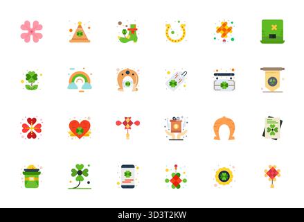 24 icone vettoriali create in modo magistrale, che rappresentano il buon successo del design piatto, con risoluzione 256x256 modificabile per una qualità visiva eccezionale. Illustrazione Vettoriale