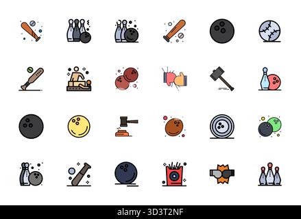 Rivoluzionario set di icone vettoriali allineate a 24 pixel ispirate a Strike, create in formato Flat Line con risoluzione 128x128 per un design all'avanguardia Illustrazione Vettoriale