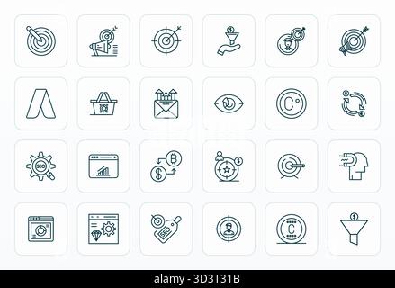 Sofisticato pacchetto di 24 icone vettoriali Bold Line per la conversione, progettato con tecnologia High Resolution Pixel Optimized Clarity per applicazioni professionali Illustrazione Vettoriale