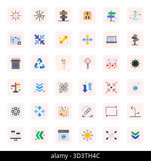 Collezione Premium di 36 icone vettoriali piatte per frecce, meticolosamente realizzate con dettagli ad alta risoluzione risoluzione risoluzione migliorata per un impatto visivo superiore. Illustrazione Vettoriale