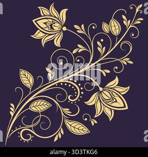 Motivo floreale senza cuciture: Design botanico decorativo per tessuti e carta da parati Illustrazione Vettoriale