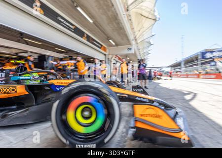 San Paolo, BRA. 07/11/2025. Lando Norris del Regno Unito alla guida della (4) McLaren F1 Team MCL39 Mercedes, durante la Formula 1 MSC Cruises grande Premio De Sao Paulo 2025. Crediti: Alessio Morgese / Alamy live news Foto Stock