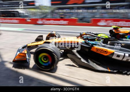 San Paolo, BRA. 07/11/2025. Lando Norris del Regno Unito alla guida della (4) McLaren F1 Team MCL39 Mercedes, durante la Formula 1 MSC Cruises grande Premio De Sao Paulo 2025. Crediti: Alessio Morgese / Alamy live news Foto Stock