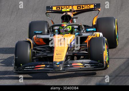 San Paolo, BRA. 07/11/2025. Lando Norris del Regno Unito alla guida della (4) McLaren F1 Team MCL39 Mercedes, durante la Formula 1 MSC Cruises grande Premio De Sao Paulo 2025. Crediti: Alessio Morgese / Alamy live news Foto Stock