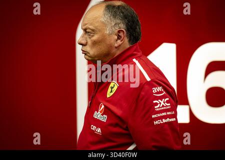 San Paolo, Brasile. 7 novembre 2025. SAO PAULO, BRASILE - 07 NOVEMBRE: Il direttore del team Ferrari Fred Vasseur durante le prime prove davanti al Gran Premio di F1 del Brasile all'autodromo Jose Carlos Pace il 7 novembre 2025 a San Paolo, Brasile. (Foto di Richard Callis) credito: SPP Sport Press Photo. /Alamy Live News Foto Stock