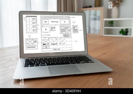 Il software di disegno di Web site fornisce il modello modish per il commercio al dettaglio in linea ed e-commercio Foto Stock