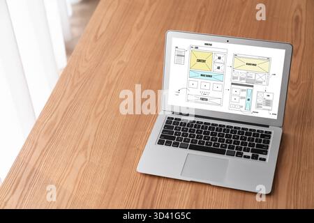 Il software di disegno di Web site fornisce il modello modish per il commercio al dettaglio in linea ed e-commercio Foto Stock