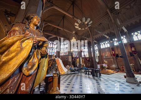 Église Sainte Catherine del XV secolo a Honfleur, Normandia, Francia - la chiesa in legno più grande del paese. Foto Stock