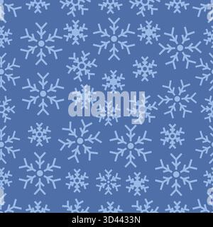 Fiocchi di neve blu autunnali senza cuciture su sfondo invernale. Illustrazione vettoriale Illustrazione Vettoriale