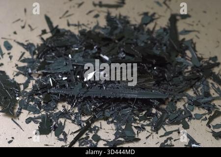 Cristalli di iodio, iodio in forma metallica. Foto Stock