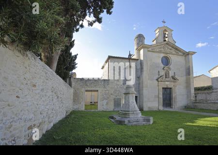 Chapelle des Penitents Gris and Cross barocco, Penitenti, Chiesa, Aigues-Mortes, Gard, Camargue, Provenza, Francia Foto Stock