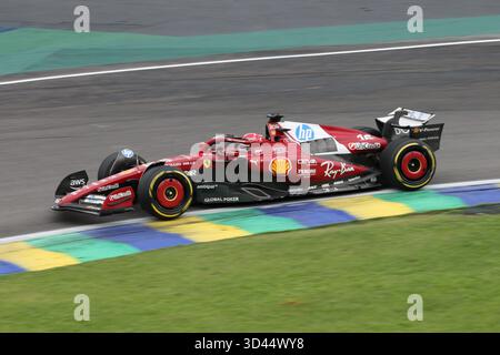 San Paolo, BRA. 11/08/2025. Charles Leclerc di Monaco alla guida della (16) Scuderia Ferrari HP SF-25 Ferrari, durante la Formula 1 MSC Cruises grande Premio De Sao Paulo 2025. Crediti: Alessio Morgese / Alamy live news Foto Stock