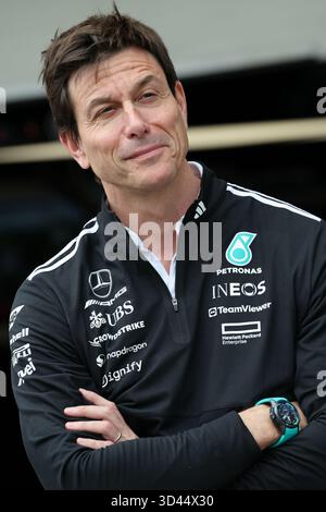 San Paolo, BRA. 11/08/2025. Toto Wolff, Team principal del team Mercedes-AMG Petronas F1 Team, durante la Formula 1 MSC Cruises grande Premio De Sao Paulo 2025. Crediti: Alessio Morgese / Alamy live news Foto Stock