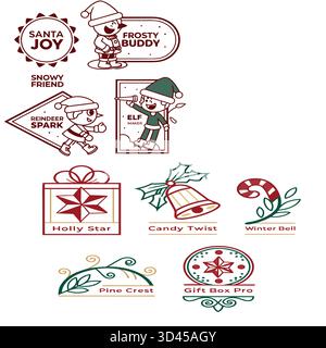 Carino Babbo Natale e illustrazione del vettore di renne Illustrazione Vettoriale