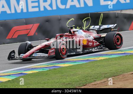 San Paolo, BRA. 11/08/2025. Charles Leclerc di Monaco alla guida della (16) Scuderia Ferrari HP SF-25 Ferrari, durante la Formula 1 MSC Cruises grande Premio De Sao Paulo 2025. Crediti: Alessio Morgese / Alamy live news Foto Stock
