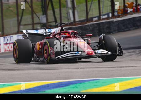 San Paolo, BRA. 11/08/2025. Charles Leclerc di Monaco alla guida della (16) Scuderia Ferrari HP SF-25 Ferrari, durante la Formula 1 MSC Cruises grande Premio De Sao Paulo 2025. Crediti: Alessio Morgese / Alamy live news Foto Stock