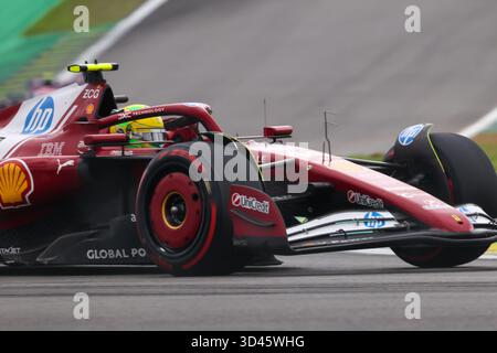San Paolo, BRA. 11/08/2025. Lewis Hamilton del Regno Unito alla guida della Scuderia Ferrari HP SF-25 Ferrari (44), durante la Formula 1 MSC Cruises grande Premio De Sao Paulo 2025. Crediti: Alessio Morgese / Alamy live news Foto Stock