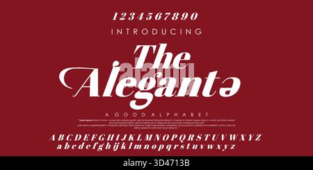 Elegante carattere calligrafico Serif per matrimoni e Branding Illustrazione Vettoriale