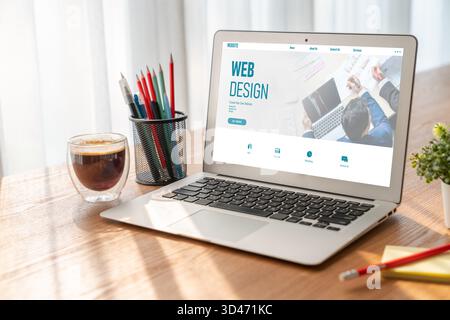 Il software di disegno di Web site fornisce il modello modish per il commercio al dettaglio in linea ed e-commercio Foto Stock