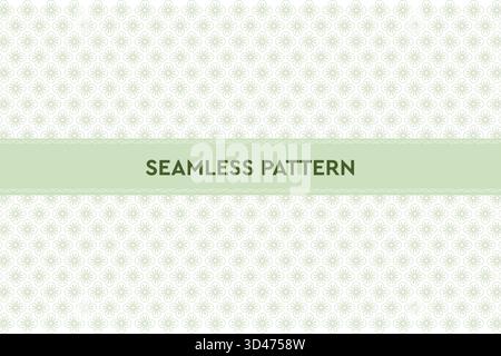 Motivo a quattro texture floreali Clover. Ripetizione geometrica senza giunture della linea Art. Schema grafico vettoriale minimalista. Illustrazione Vettoriale