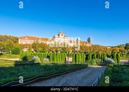 Parco della Cittadella e il Parlamento della Catalogna a Barcellona, Spagna Foto Stock