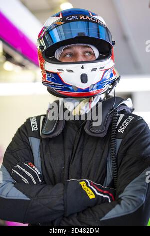FLEMING Tom (gbr), Manthey 1st Phorm, Porsche 911 GT3 R LMGT3 #92, LM GT3, azione durante il Rookie test 2025 del FIA World Endurance Championship 2025, il 9 novembre 2025 sul circuito Internazionale del Bahrain a Sakhir, in Bahrain Foto Stock