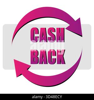 Icona Cash Back. Simbolo di ritorno di denaro. Vettore frecce circolari. Immagine del rimborso finanziario. Illustrazione Vettoriale