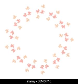 Cornice rotonda con archi beige e rosa e spazio per il testo Illustrazione Vettoriale