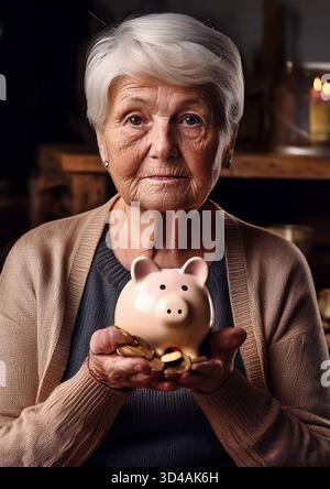 La povertà nella terza età Foto Stock