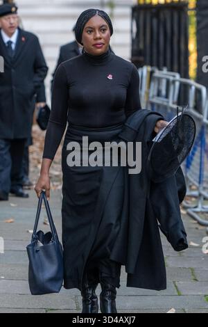Londra, Inghilterra, Regno Unito. 9 novembre 2025. Il leader dell'opposizione e del Partito Conservatore KEMI BADENOCH arriva al 10 di Downing Street a Londra in vista della commemorazione domenica al Cenotaph, 9 novembre 2025. (Credit Image: © Thomas Krych/ZUMA Press Wire) SOLO PER USO EDITORIALE! Non per USO commerciale! Crediti: ZUMA Press, Inc./Alamy Live News Foto Stock