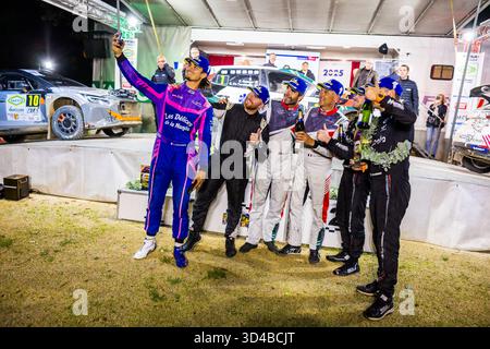 GASCOU Emmanuel, DE TURCKHEIM Gilles, Skoda Fabia RS Rally2, CONSTANT Louis, coppa Mathieu, Hyundai i20N Rally2, MARTELL Conner, GELSOMINO Alessandro, Skoda Fabia RS Rally2, portait durante il Rallye Terre de Vaucluse 2025, 7° round del Championnat de France des rallyes Terre 2025, dall'8 al 9 novembre 2025 a Courthézon, Francia - Photo Bastien Roux/DPPI credito: DPPI Media/Alamy Live News Foto Stock