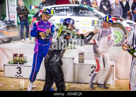 GASCOU Emmanuel, DE TURCKHEIM Gilles, Skoda Fabia RS Rally2, CONSTANT Louis, coppa Mathieu, Hyundai i20N Rally2, MARTELL Conner, GELSOMINO Alessandro, Skoda Fabia RS Rally2, portait durante il Rallye Terre de Vaucluse 2025, 7° round del Championnat de France des rallyes Terre 2025, dall'8 al 9 novembre 2025 a Courthézon, Francia - Photo Bastien Roux/DPPI credito: DPPI Media/Alamy Live News Foto Stock