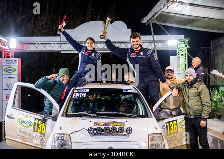 GEGOUT Clement, LEPRETRE Jessika, Citroën C2, portait durante il Rallye Terre de Vaucluse 2025, 7° round del Championnat de France des rallyes Terre 2025, dall'8 al 9 novembre 2025 a Courthézon, Francia - Photo Bastien Roux/DPPI credito: DPPI Media/Alamy Live News Foto Stock